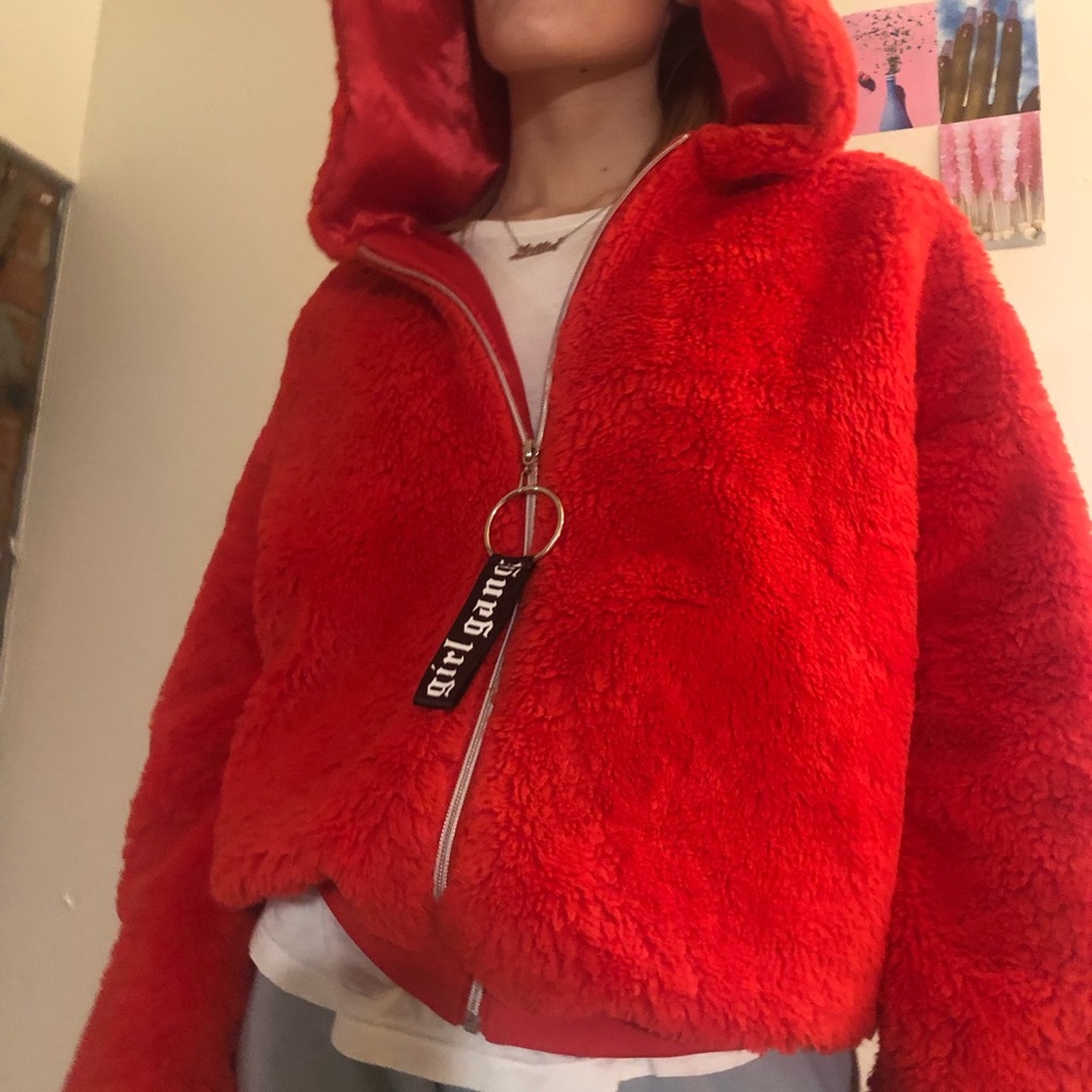 Comfy red slightly oversized jacket